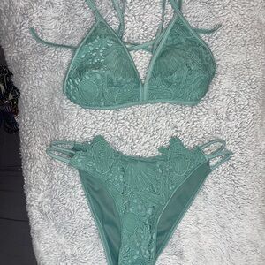 Teal Lace Bikini Set from Positano Italy